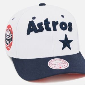 Mitchell & Ness Houston Astros Cooperstowne Pre Curved SnapBack Cap Hat